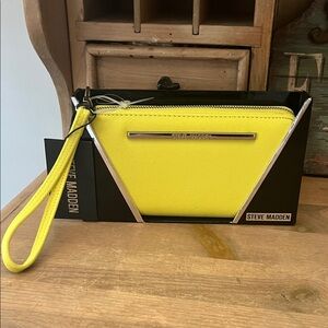 Steve Madden Vibrant Yellow Wristlet Clutch